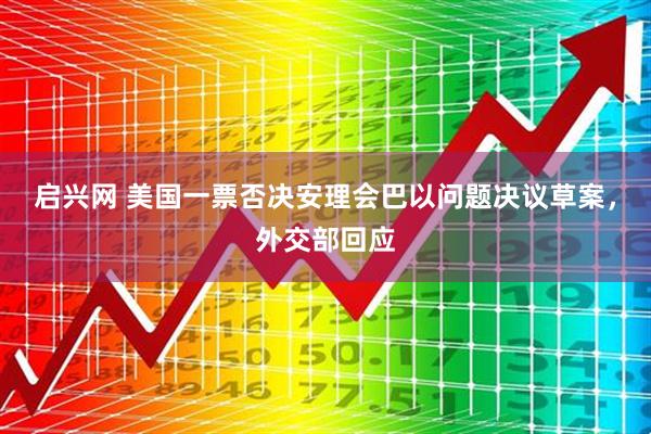 启兴网 美国一票否决安理会巴以问题决议草案，外交部回应