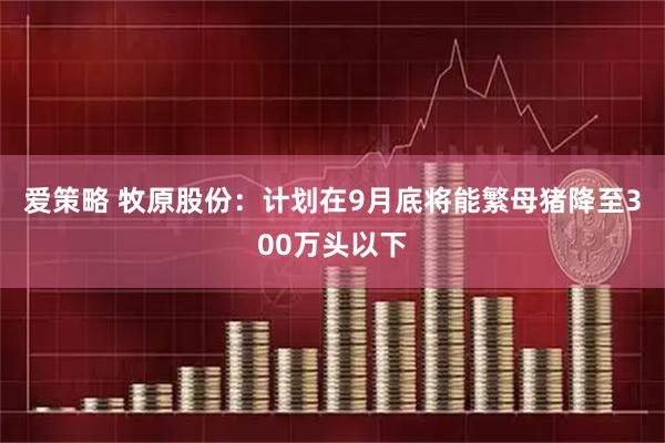 爱策略 牧原股份：计划在9月底将能繁母猪降至300万头以下