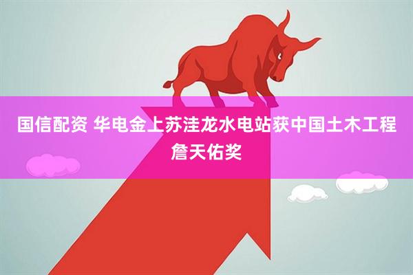 国信配资 华电金上苏洼龙水电站获中国土木工程詹天佑奖